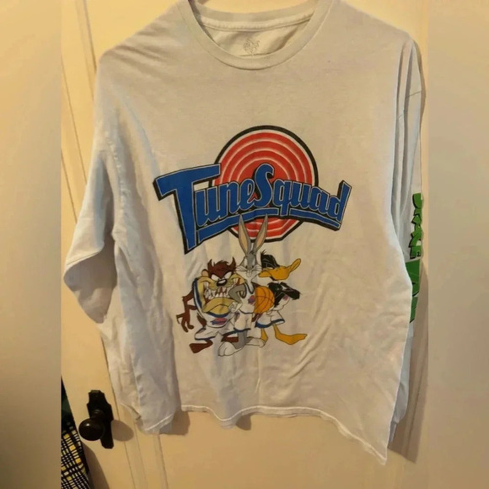 Vintage Space Jam Tune Squad Graphic Long Sleeve T-shirt, Sz Large
